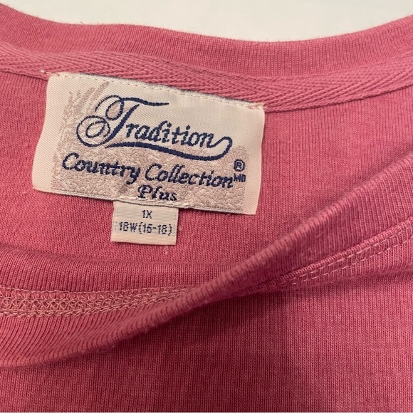 🌸  Vintage Sears Tradition Woman’s Pink T-Shirt - Size 1X (18W) 🌷 - Picture 8 of 10